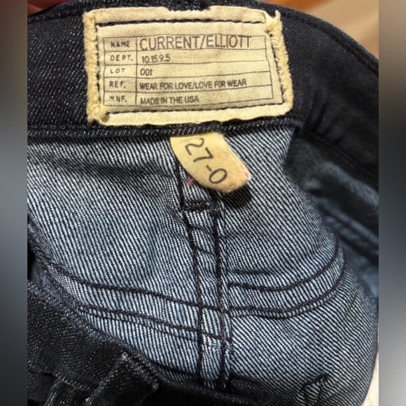 Current Elliot Made in USA High Waist Skinny in Dark Wash “Blue Bird”, Size 27 - Picture 7 of 10